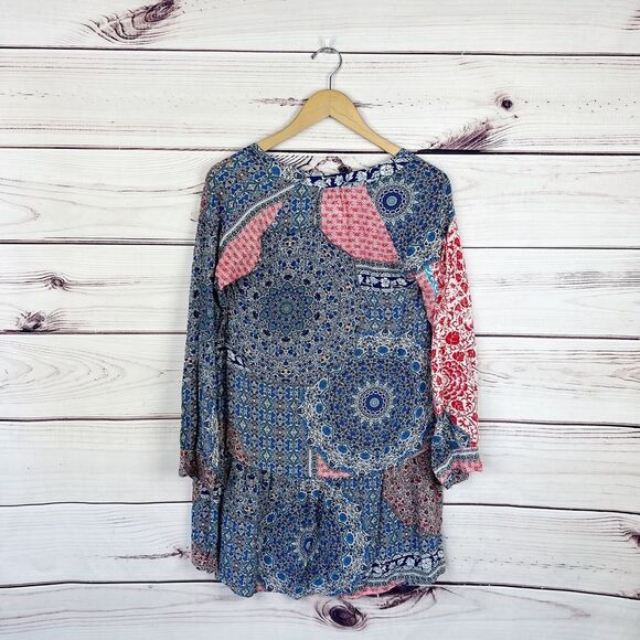 Sanctuary Bohemian Patchwork Ruffle Dress Sz Small - Picture 3 of 5